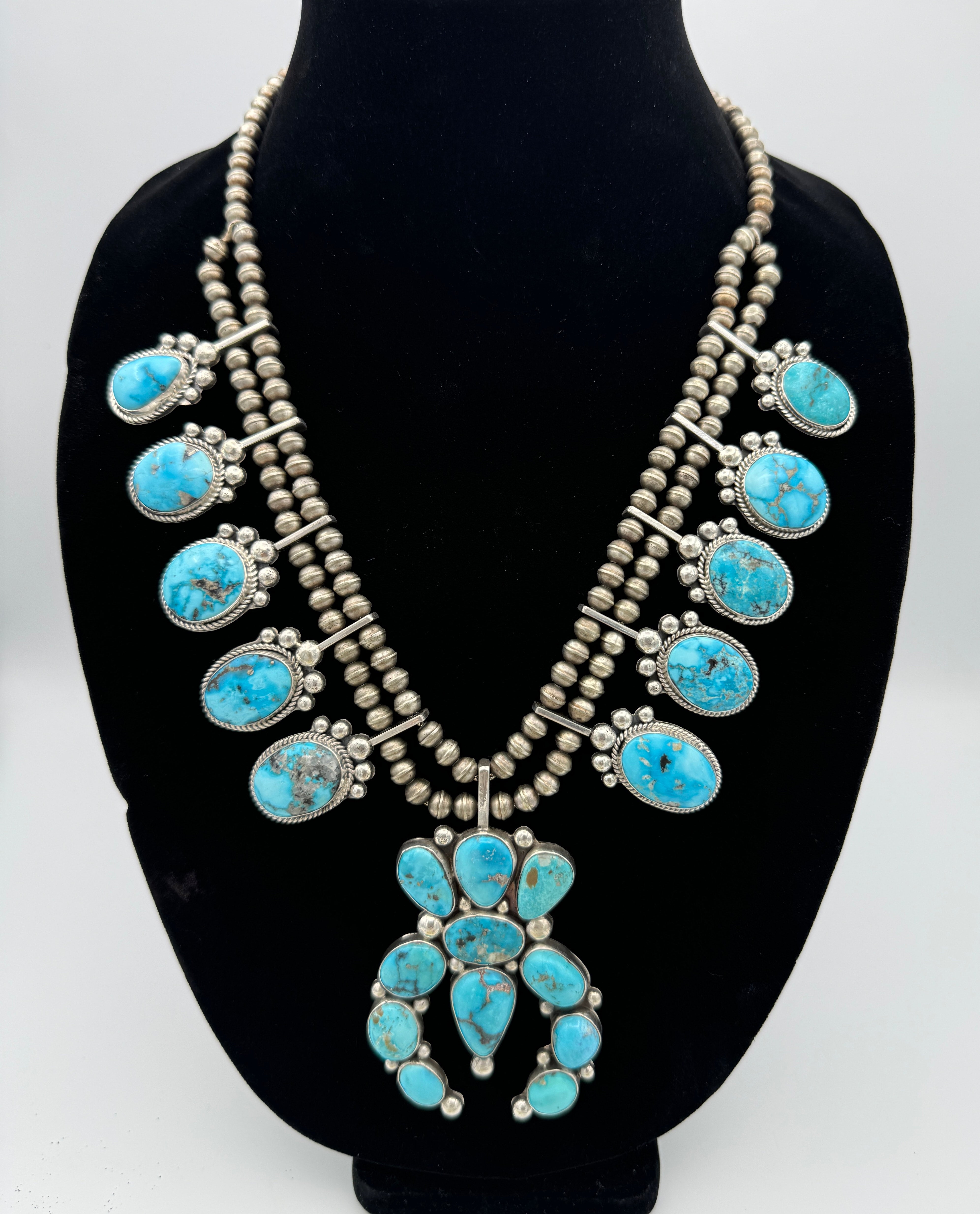 David Lister Blue Ridge Turquoise Squash Blossom | Davida Lister